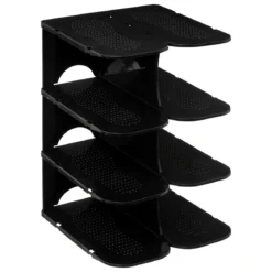 RANGE CHAUSSURES PLASTIQUE NOIR 4 PAIRES