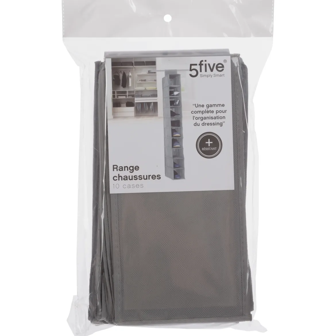 RANGEMENT A CHAUSSURES 10 CASES GRIS CLAIR