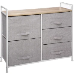 RANGEMENT 5 TIROIRS GRIS CLAIR