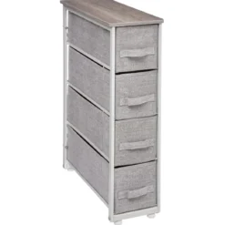 RANGEMENT 4 TIROIRS GRIS CLAIR