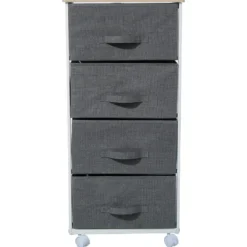 RANGEMENT 4 TIROIRS SUR ROULETTES GRIS FONCE