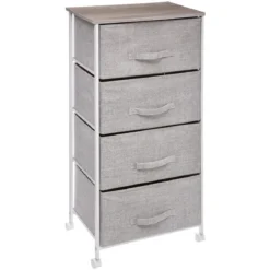 RANGEMENT 4 TIROIRS SUR ROULETTES GRIS CLAIR