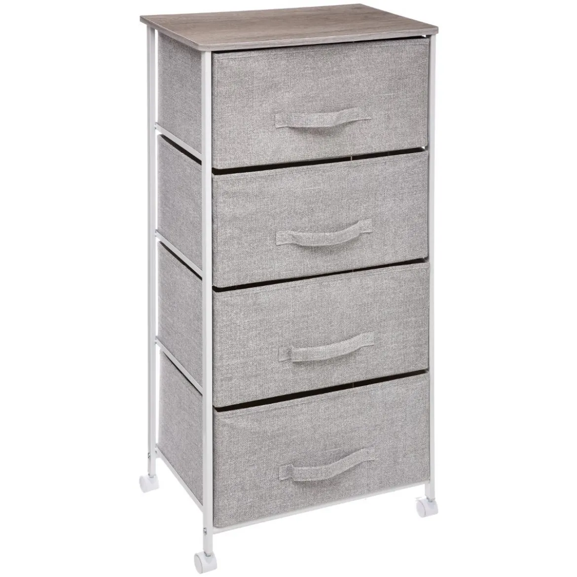 RANGEMENT 4 TIROIRS SUR ROULETTES GRIS CLAIR