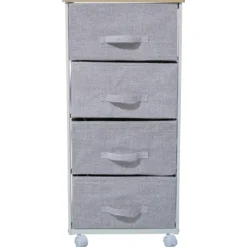 RANGEMENT 4 TIROIRS SUR ROULETTES GRIS CLAIR