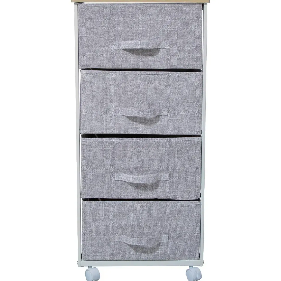 RANGEMENT 4 TIROIRS SUR ROULETTES GRIS CLAIR