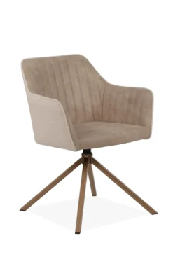 RAY FAUTEUIL VINTAGE BEIGE TEDDY BOIS