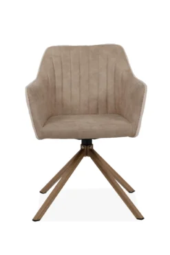 RAY FAUTEUIL VINTAGE BEIGE TEDDY BOIS