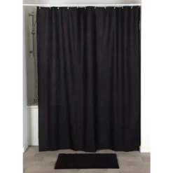RIDEAU DE DOUCHE MICROFIBRE 180X200CM NOIR