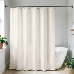 RIDEAU DE DOUCHE MICROFIBRE 180X180CM BEIGE