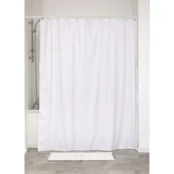 RIDEAU DE DOUCHE MICROFIBRE 180X200CM BLANC