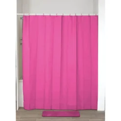 RIDEAU DE DOUCHE PEVA 180 X 200 CM    FUCHSIA
