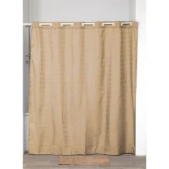 RIDEAU DE DOUCHE POLYESTER OEILLETS INTEGRES 180X200CM CAMEL