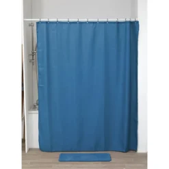 RIDEAU DE DOUCHE POLYESTER 180X200CM MOTIFS DIAMANTS CANARD