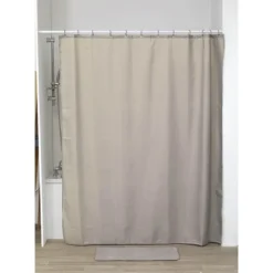 RIDEAU DE DOUCHE POLYESTER 180X200CM MOTIFS DIAMANTS TAUPE