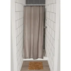 RIDEAU SPECIAL DOUCHE 120X180CM 8 ANNEAUX TAUPE
