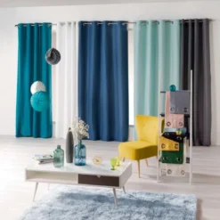 RIDEAU A OEILLETS 140X260CM ABSOLU GRIS