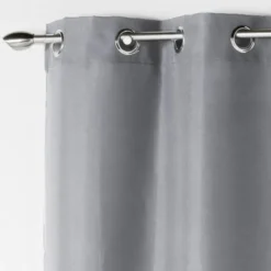 RIDEAU A OEILLETS 140X260CM ABSOLU GRIS
