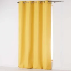 RIDEAU A OEILLETS 140X260CM ABSOLU MOUTARDE