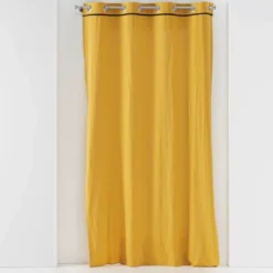RIDEAU A OEILLETS 135X240CM COTON LAVE LINETTE JAUNE