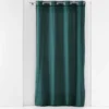 RIDEAU A OEILLETS 135X240CM COTON LAVE LINETTE PETROLE