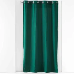 RIDEAU A OEILLETS 135X240CM COTON LAVE LINETTE EMERAUDE