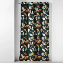 RIDEAU A OEILLETS 140X240CM IMPRIME PANAFLORE VERT
