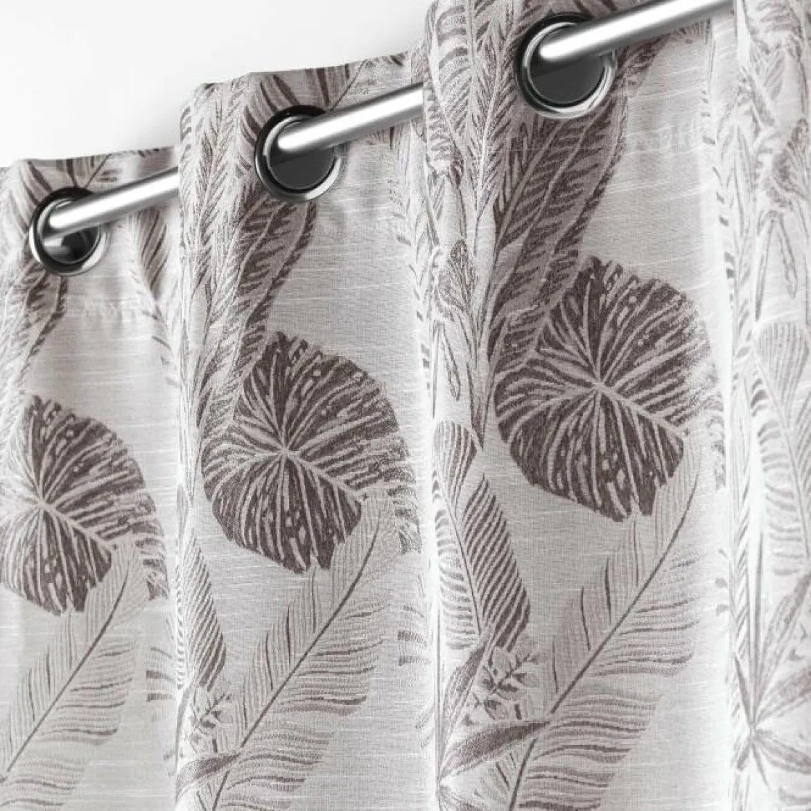 RIDEAU A OEILLETS 140X260CM JACQUARD FAGGY TAUPE