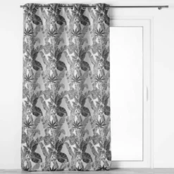 RIDEAU A OEILLETS 140X260CM JACQUARD FAGGY NOIR