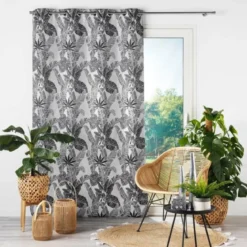 RIDEAU A OEILLETS 140X260CM JACQUARD FAGGY NOIR