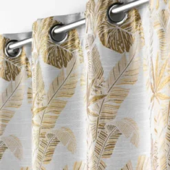 RIDEAU A OEILLETS 140X260CM JACQUARD FAGGY JAUNE