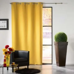 RIDEAU A OEILLETS 140X240CM MEZZO JAUNE
