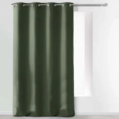 RIDEAU A OEILLETS 140X280CM MICROFIBRE UNI ABSOLU KAKI