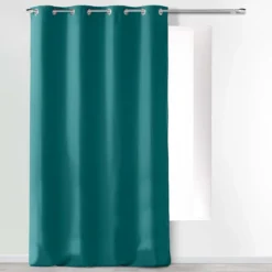 RIDEAU A OEILLETS 140X260CM MICROFIBRE ABSOLU BLEU PAON