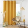 RIDEAU A OEILLETS 140X260CM MICROFIBRE UNIE ABSOLU OCRE
