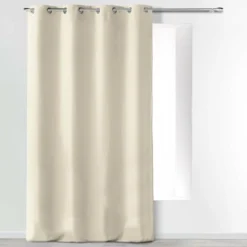 RIDEAU A OEILLETS 140X280CM MICROFIBRE UNI ABSOLU NATUREL