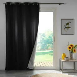 RIDEAU A OEILLETS 140X260CM OCCULTANT DARKO NOIR