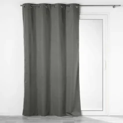 RIDEAU A OEILLETS 140X260CM OCCULTANT DARKO ANTHRACITE