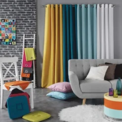 RIDEAU A OEILLETS 140X240CM PANAMA ARDOISE