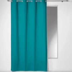 RIDEAU A OEILLETS 140X240CM PANAMA BLEU
