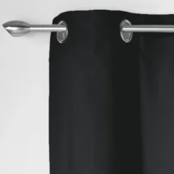 RIDEAU A OEILLETS 140X240CM PANAMA NOIR