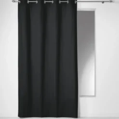 RIDEAU A OEILLETS 140X240CM PANAMA NOIR