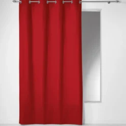 RIDEAU A OEILLETS 140X240CM PANAMA ROUGE