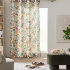 RIDEAU A OEILLETS 140X260CM POLYESTER LIN IMPRIME HAILEY