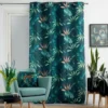 RIDEAU A OEILLETS 140X260CM POLYEST IMP BLUE GARDEN