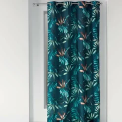 RIDEAU A OEILLETS 140X260CM POLYEST IMP BLUE GARDEN
