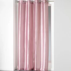 RIDEAU A OEILLETS 140X240CM SHANTUNG UNI SHANA ROSE