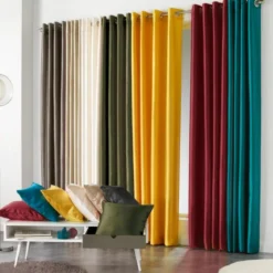 RIDEAU A OEILLETS 140X240CM SHANTUNG UNI SHANA KAKI