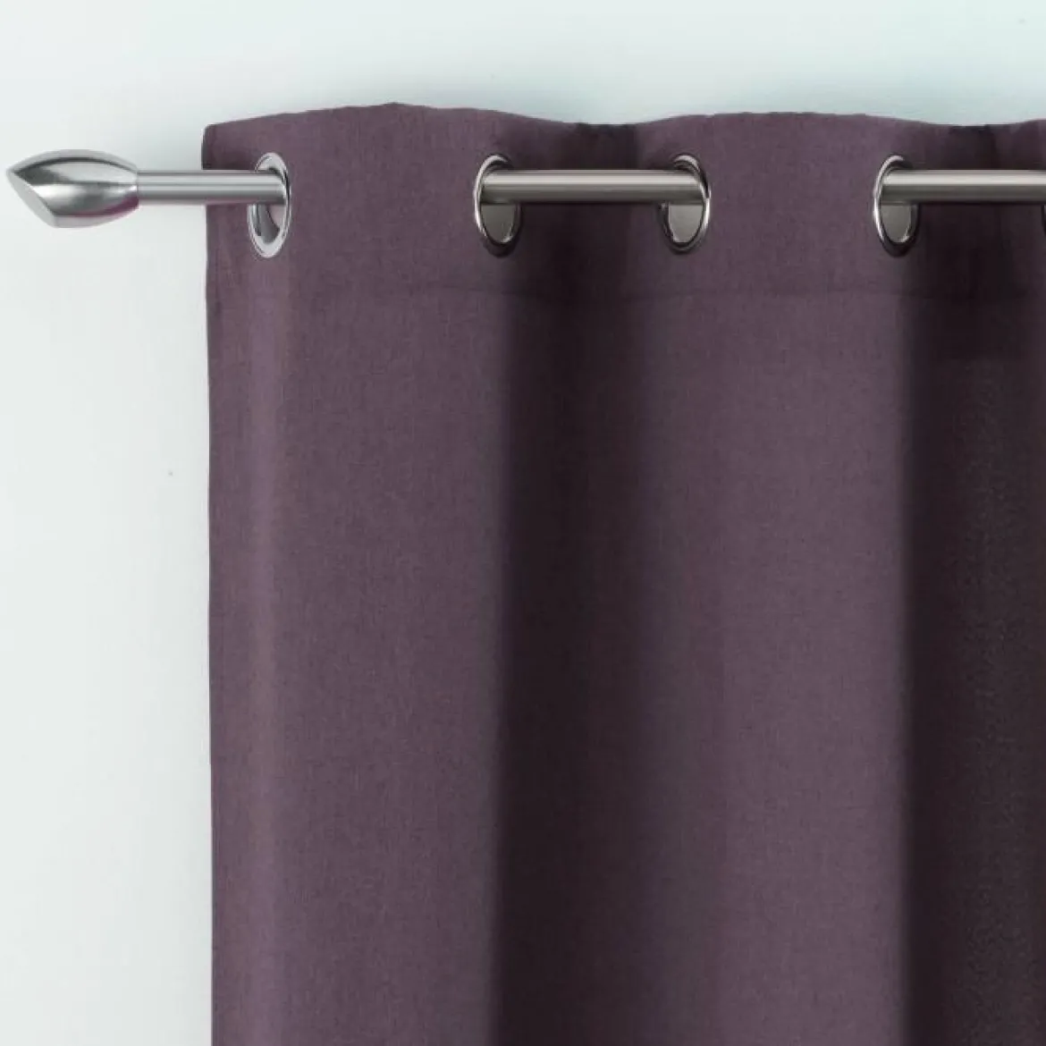 RIDEAU A OEILLETS 140X260CM TISSE UNI MELIANE VIOLET