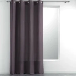 RIDEAU A OEILLETS 140X260CM TISSE UNI MELIANE VIOLET