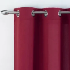 RIDEAU A OEILLETS 140X260CM TISSE UNI MELIANE ROUGE